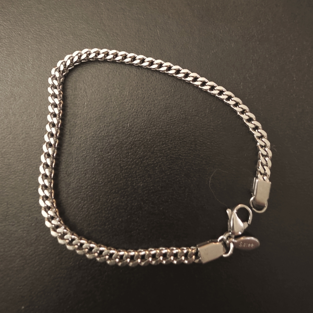 Men's Franco Bracelet (8 in long & 3 mm thick) Silver over Stainless Steel